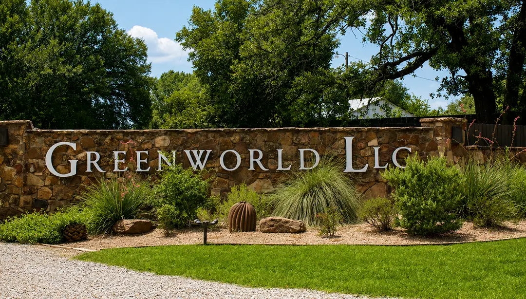 Greenworld headquarters entrance in Boyd, Texas